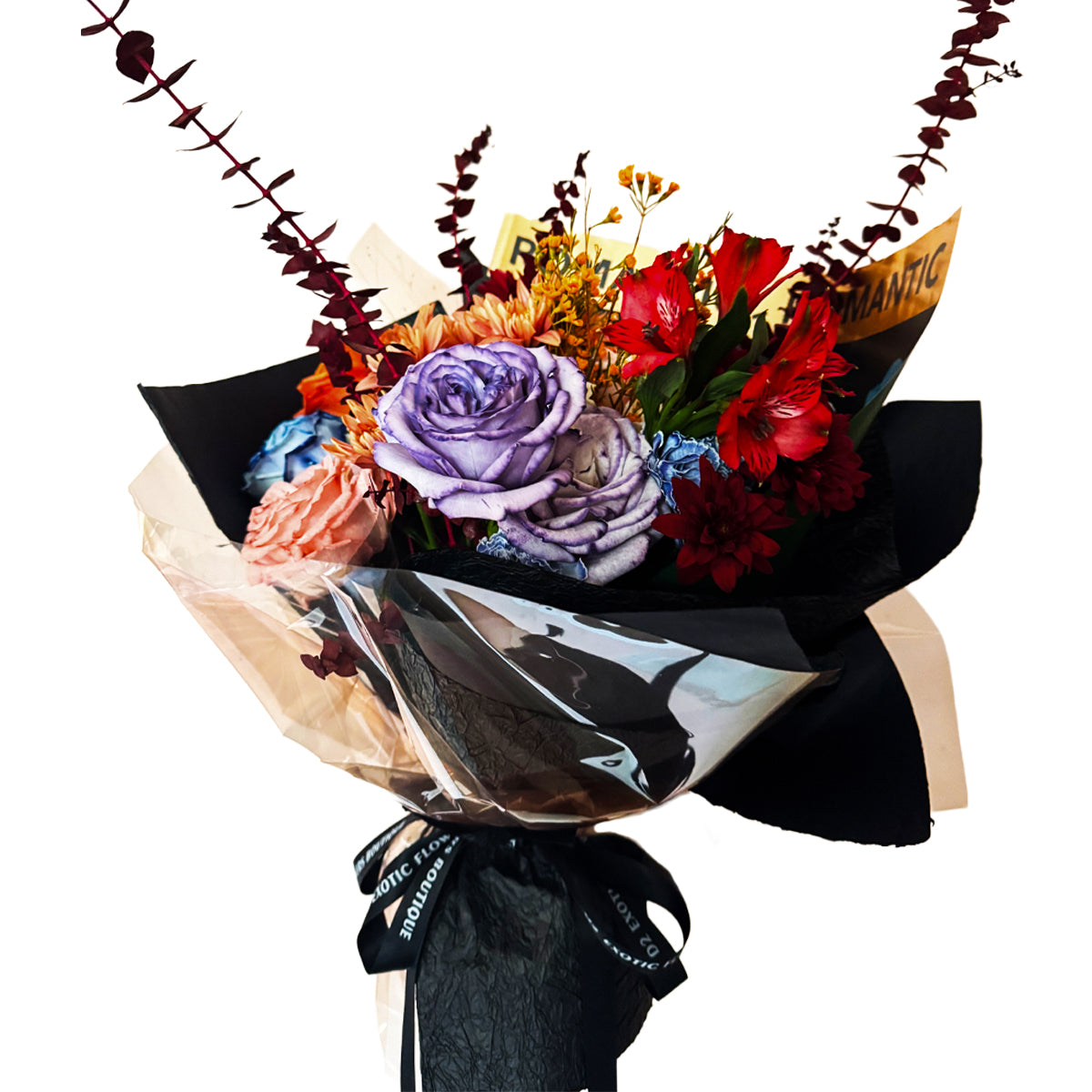 Romantic Symphony – Pink, Purple & Orange Rose Bouquet