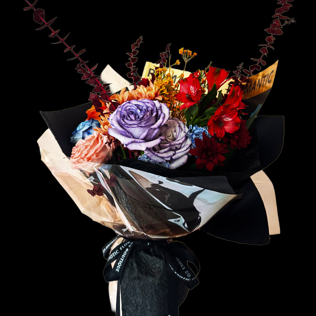 Romantic Symphony – Pink, Purple & Orange Rose Bouquet