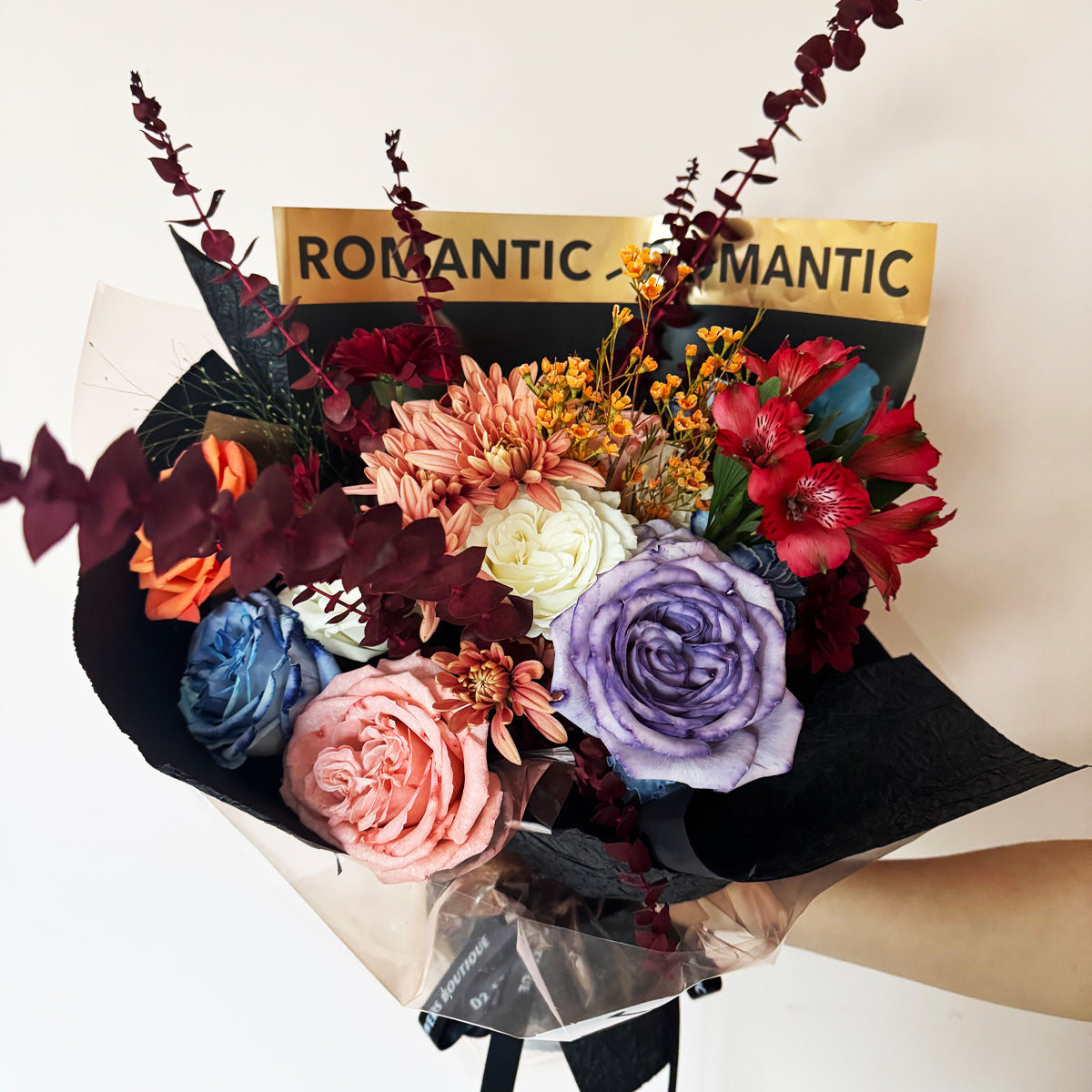 Romantic Symphony – Pink, Purple & Orange Rose Bouquet