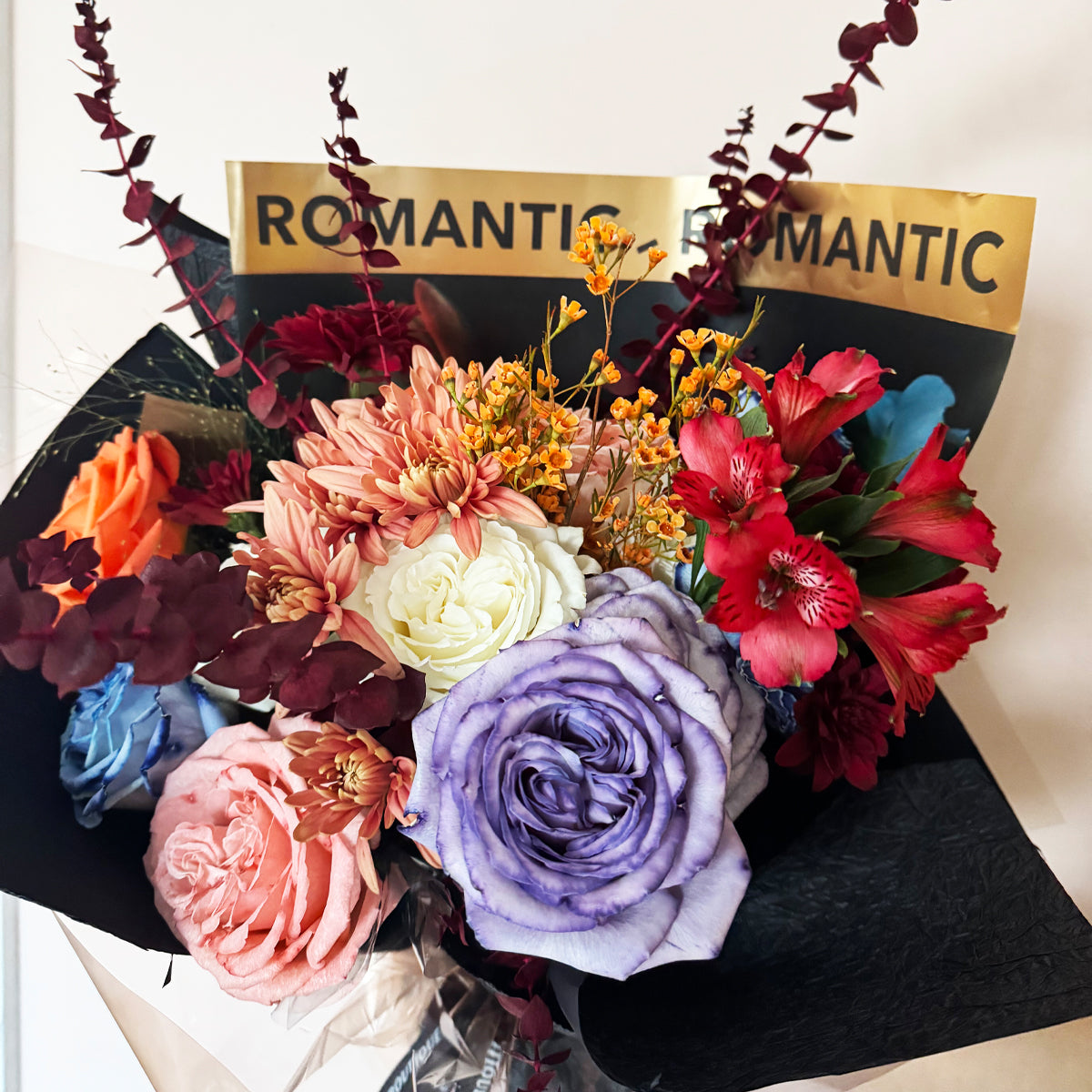 Romantic Symphony – Pink, Purple & Orange Rose Bouquet