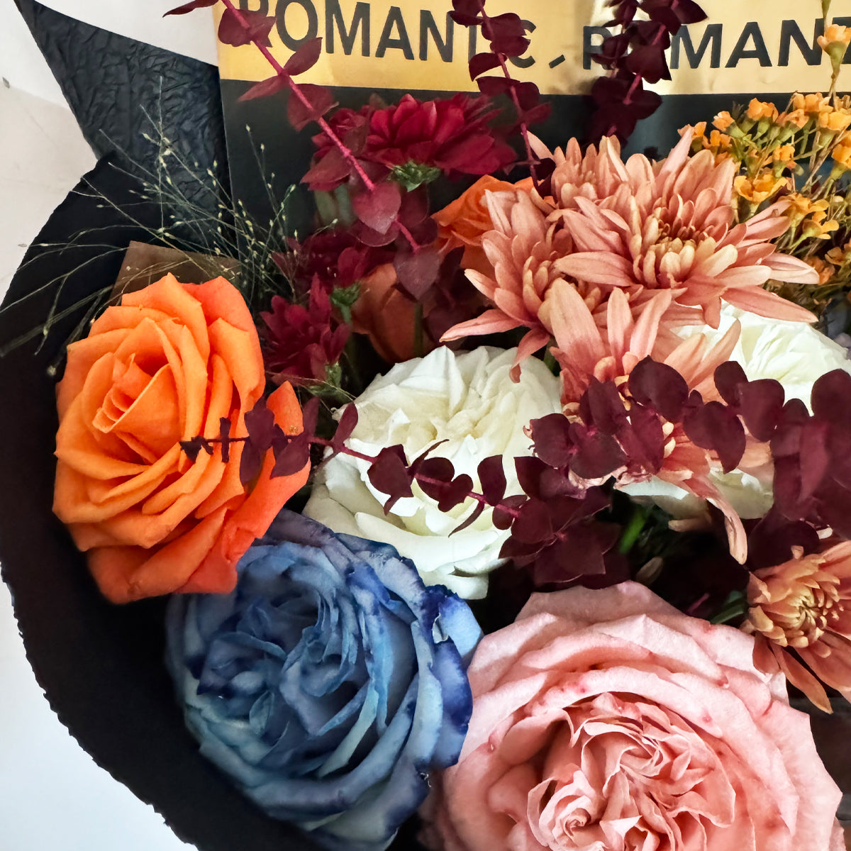 Romantic Symphony – Pink, Purple & Orange Rose Bouquet