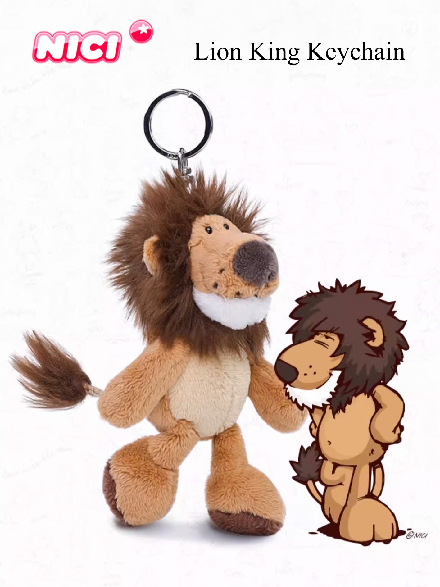 NICI Lion King Keychain 4in/10cm