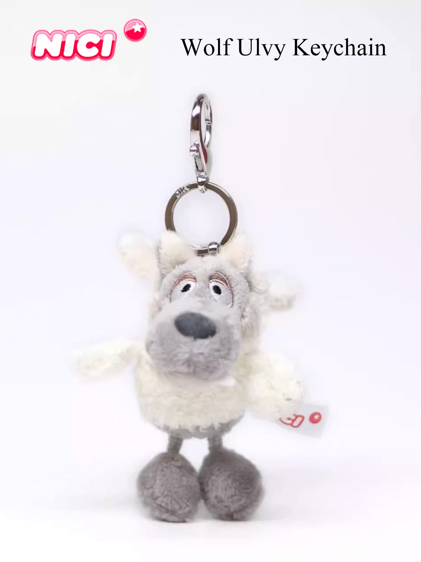 NICI Wolf Ulvy Keychain 4in/10cm