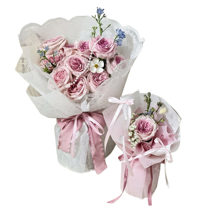 Breeze Whispers – Pink Garden Rose Bouquet