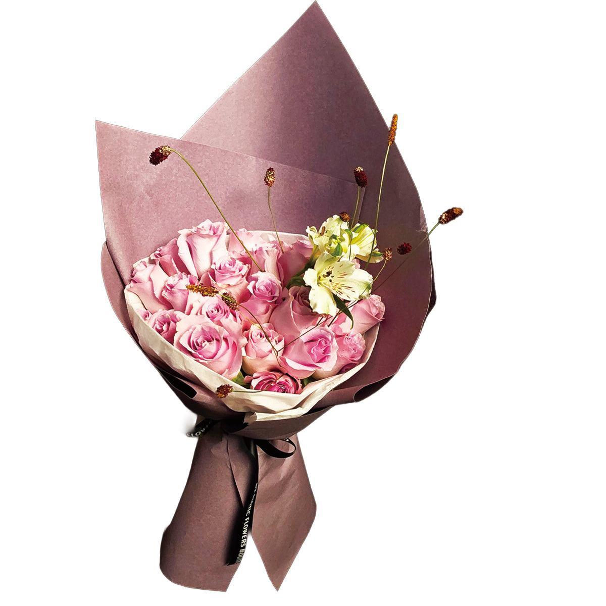 Twilight Kiss – Purple-Pink Rose & Alstroemeria Bouquet