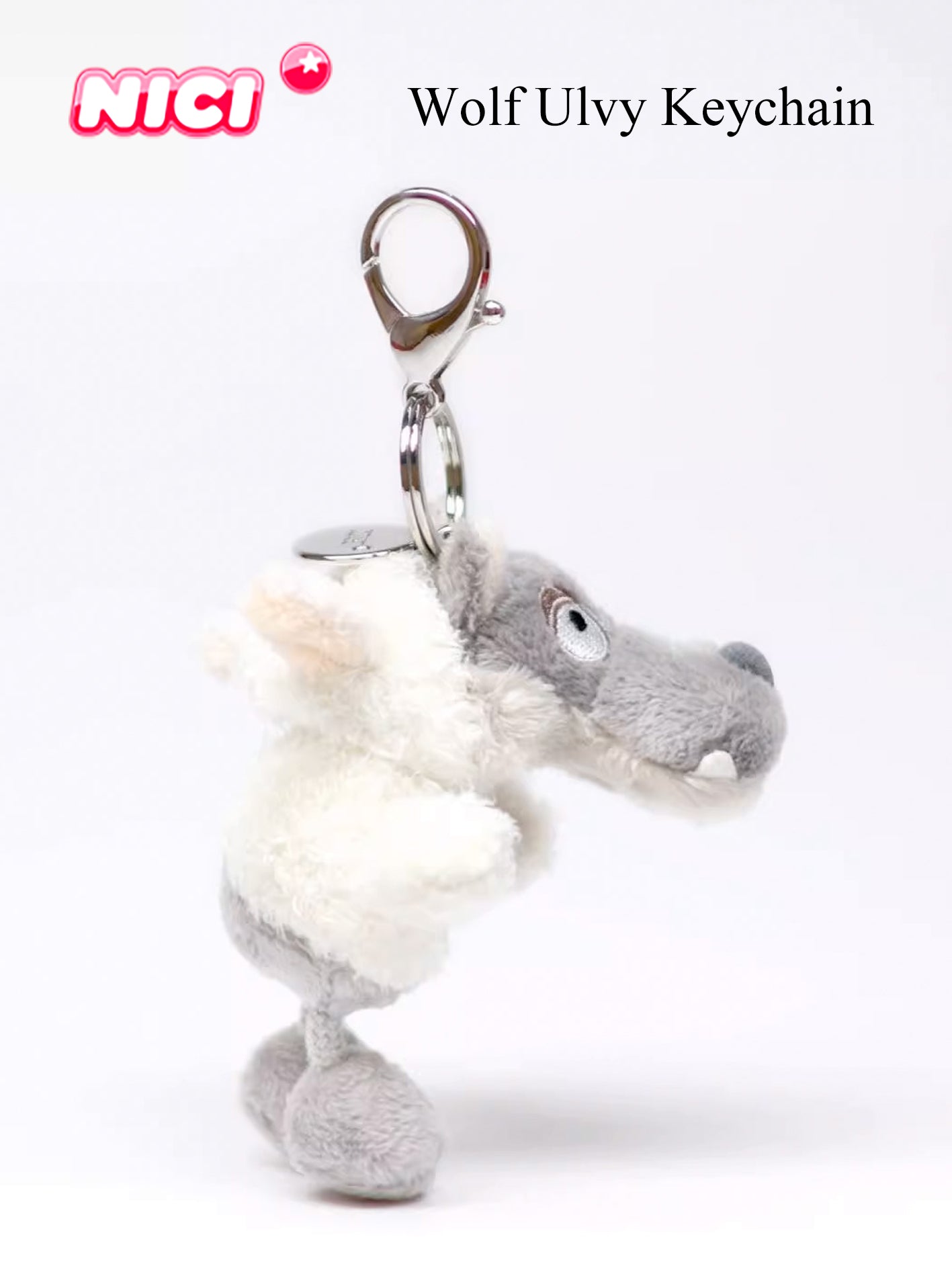 NICI Wolf Ulvy Keychain 4in/10cm