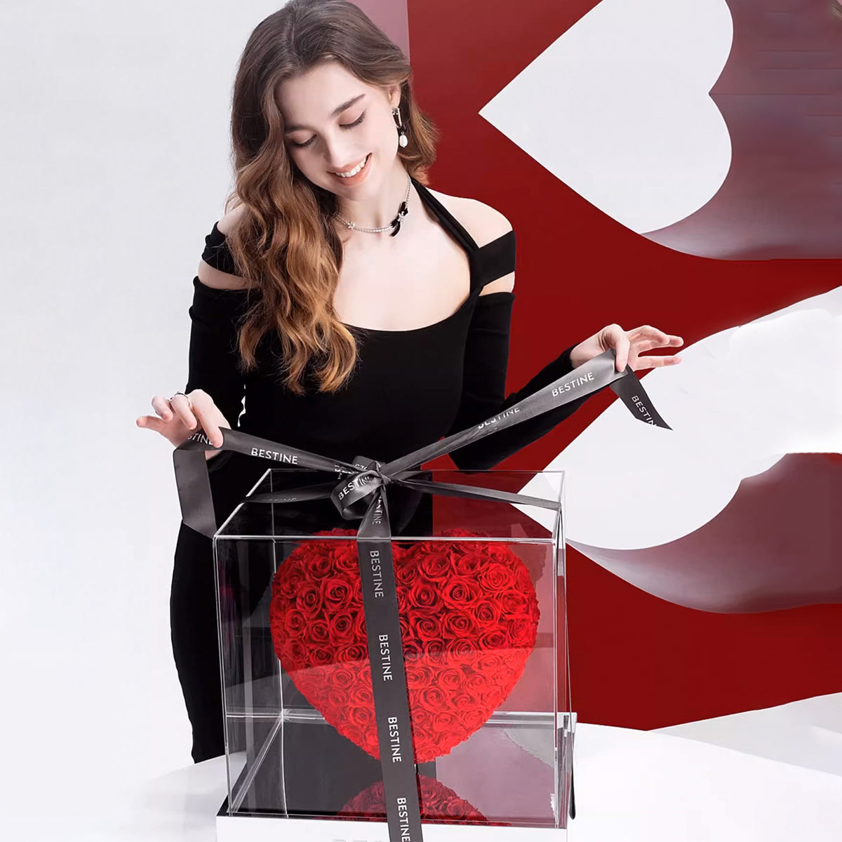 Eternal Heart of Roses 16in/41cm