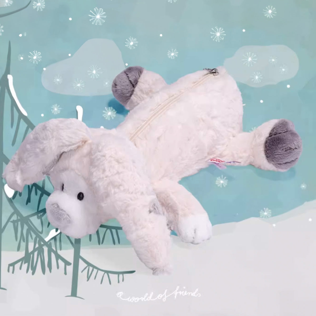 NICI Snow Rabbit Pouch 11in/28cm