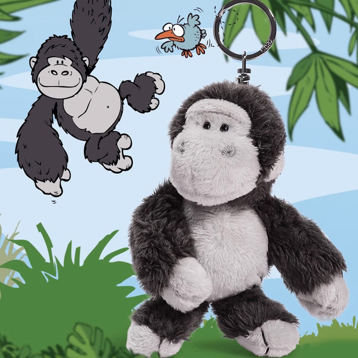 NICI Gorilla Keychain 4in/10cm