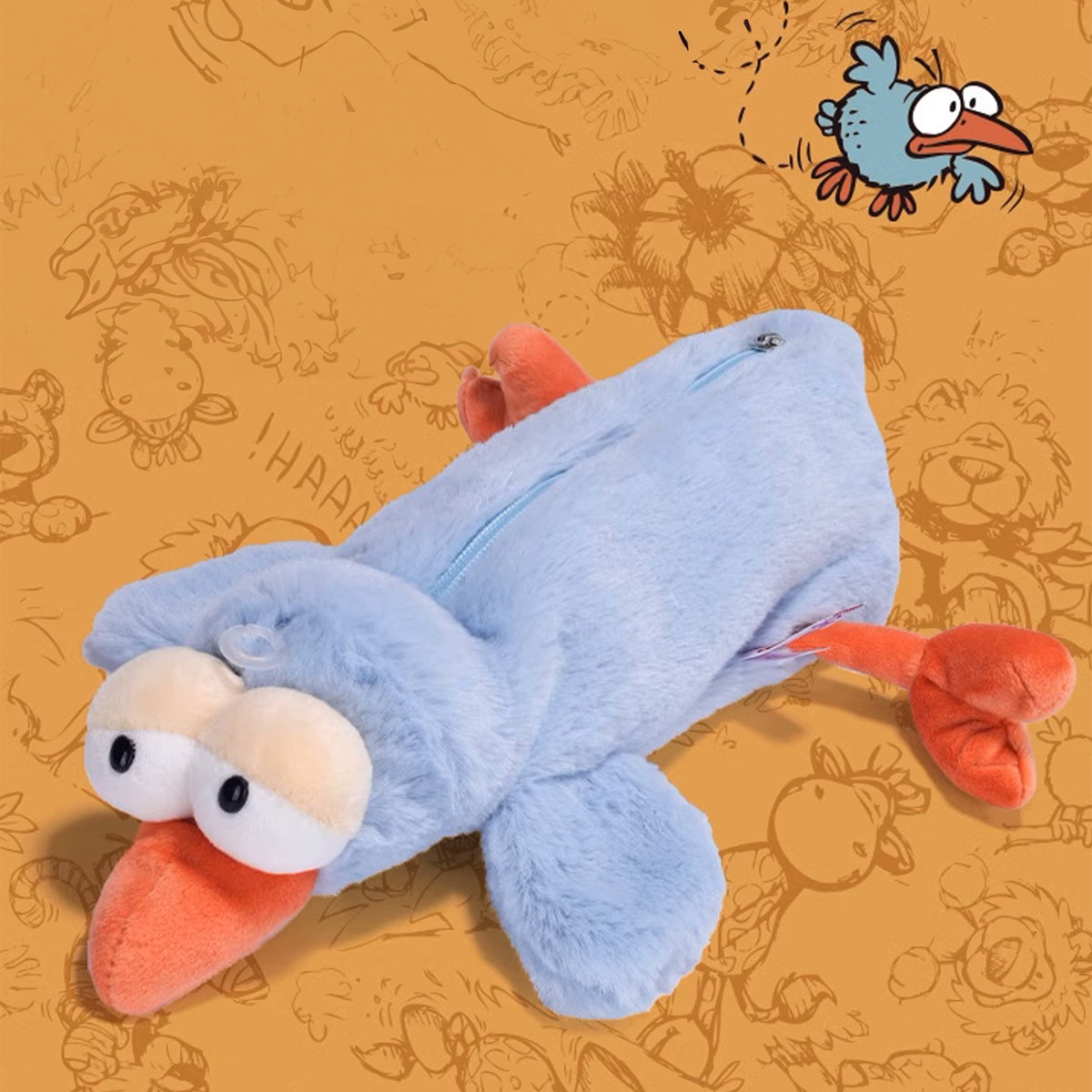 NICI Funny Bird Pouch 11in/28cm