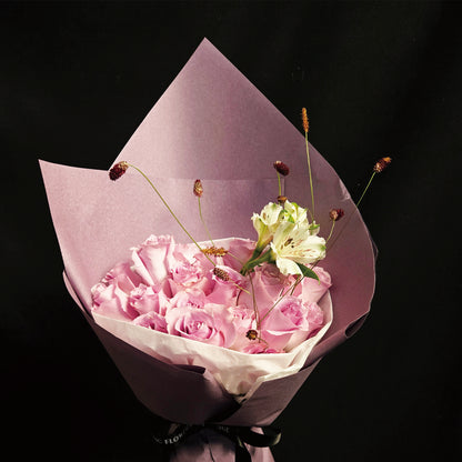 Twilight Kiss – Purple-Pink Rose & Alstroemeria Bouquet