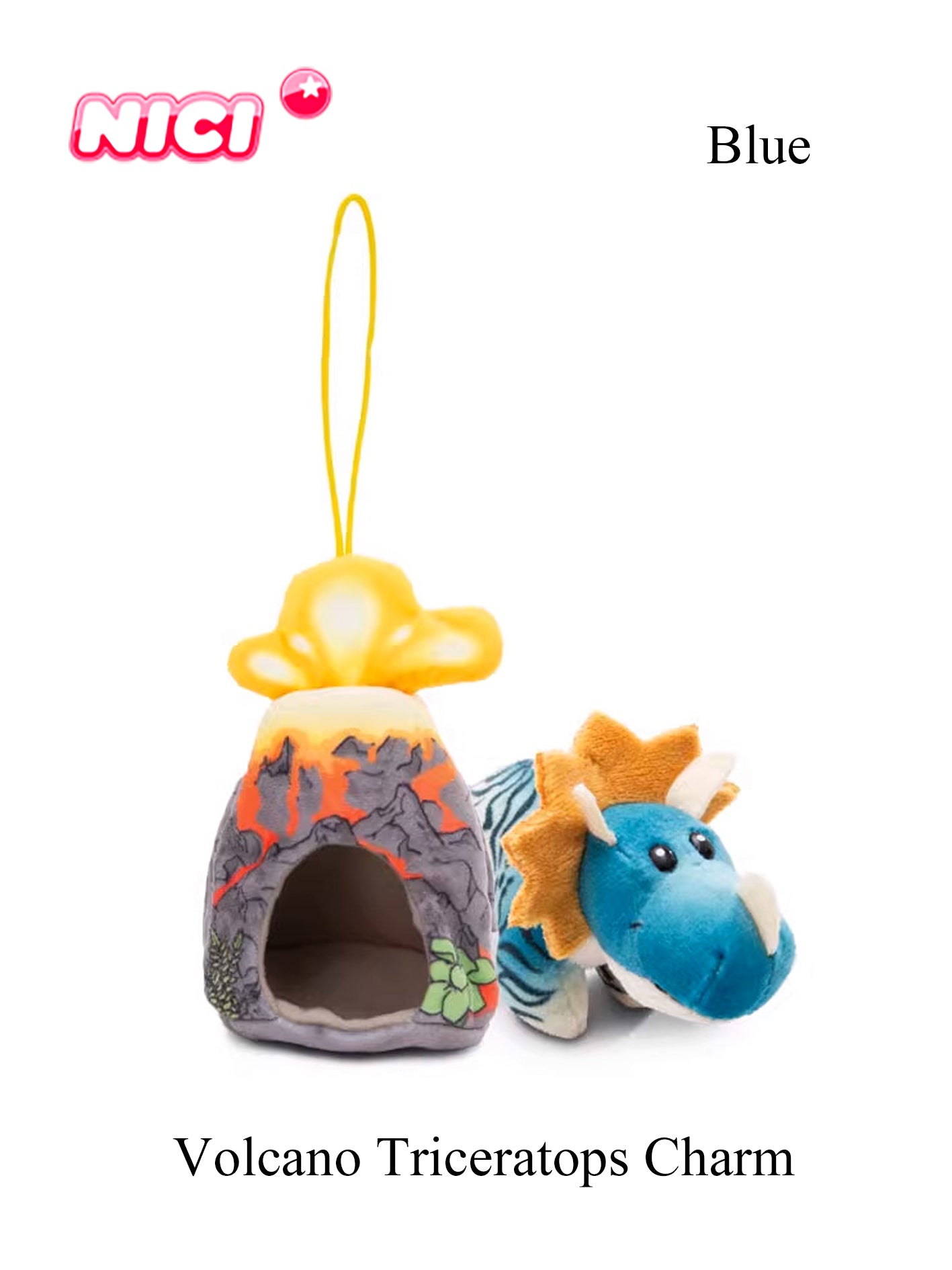 NICI Volcano Triceratops Charm 4.7in/12cm