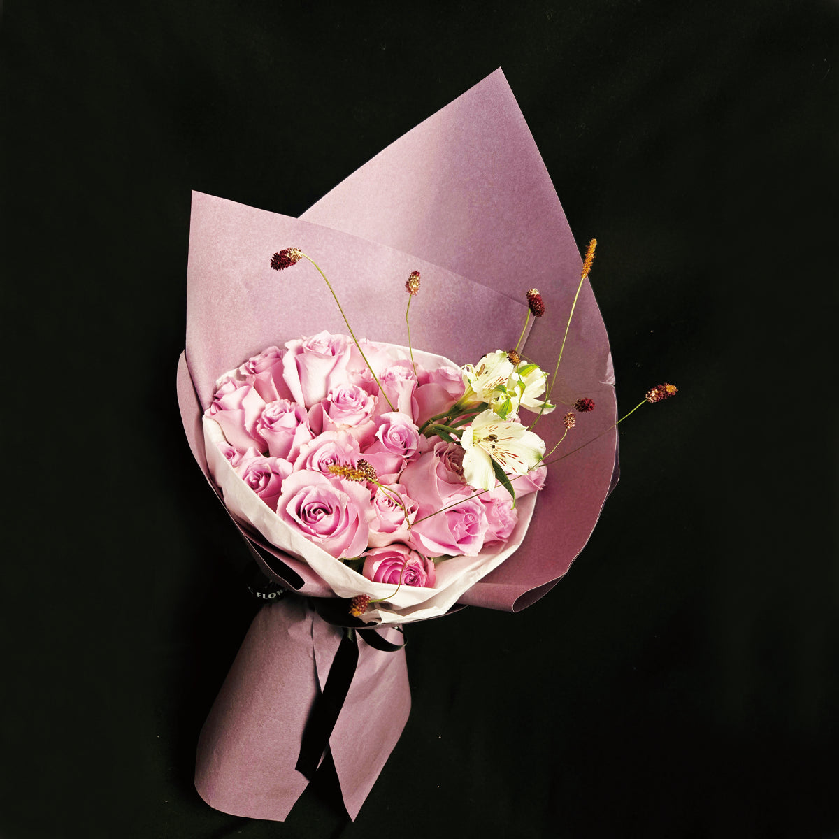 Twilight Kiss – Purple-Pink Rose & Alstroemeria Bouquet