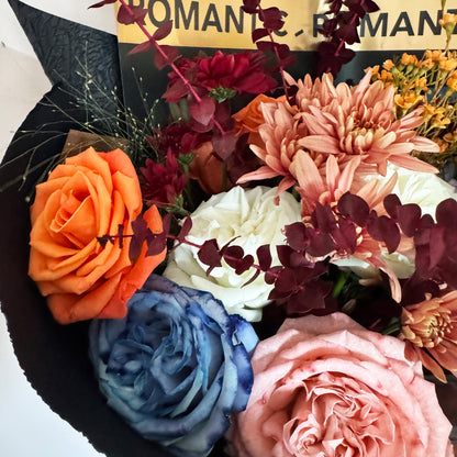 Romantic Symphony – Pink, Purple & Orange Rose Bouquet